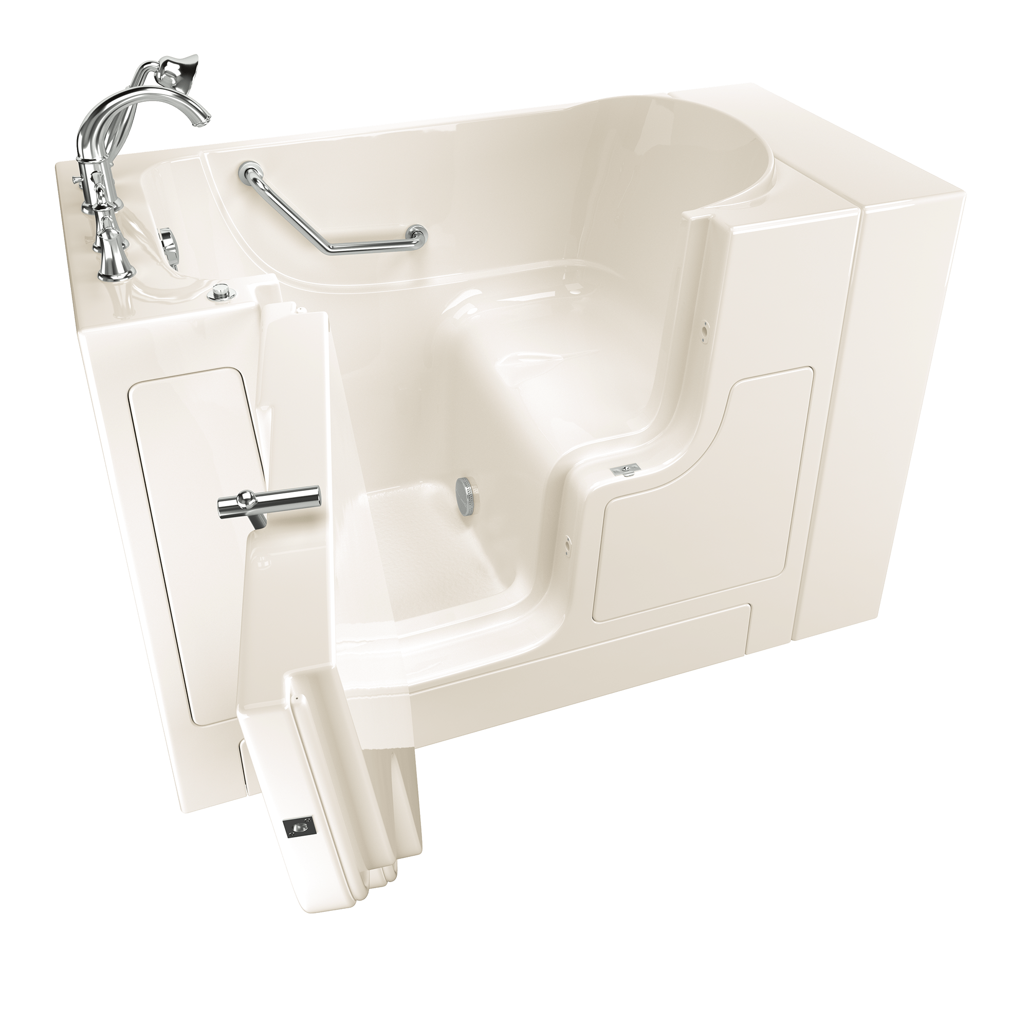 Gelcoat Value Series 30 x 52  Inch Walk in Tub With Soaker System   Left Hand Drain With Faucet WIB LINEN